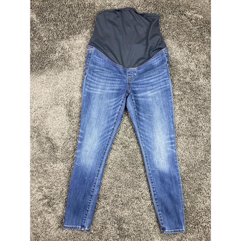 Madewell Maternity Skinny Jeans Blue Stretch Panel Size 28